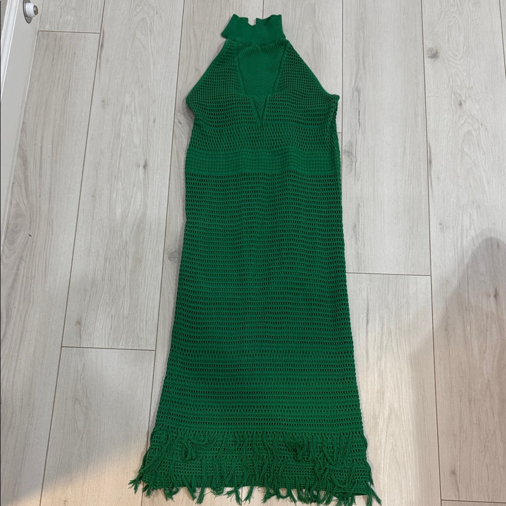 Green Crochet Maxi Dress